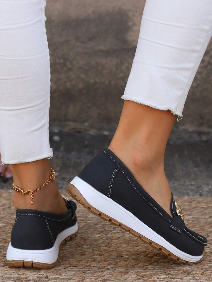 Leonie | Damen Orthopädische Rutschfeste Slipper mit Golddetail