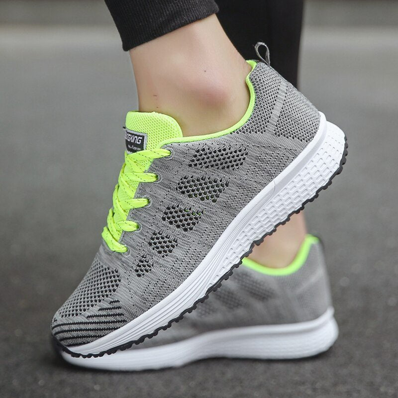Leonie | Damen Orthopädische Schnürsenkel-Sneaker Atmungsaktives Strickobermaterial