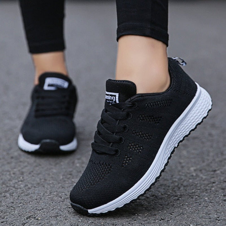 Leonie | Damen Orthopädische Schnürsenkel-Sneaker Atmungsaktives Strickobermaterial