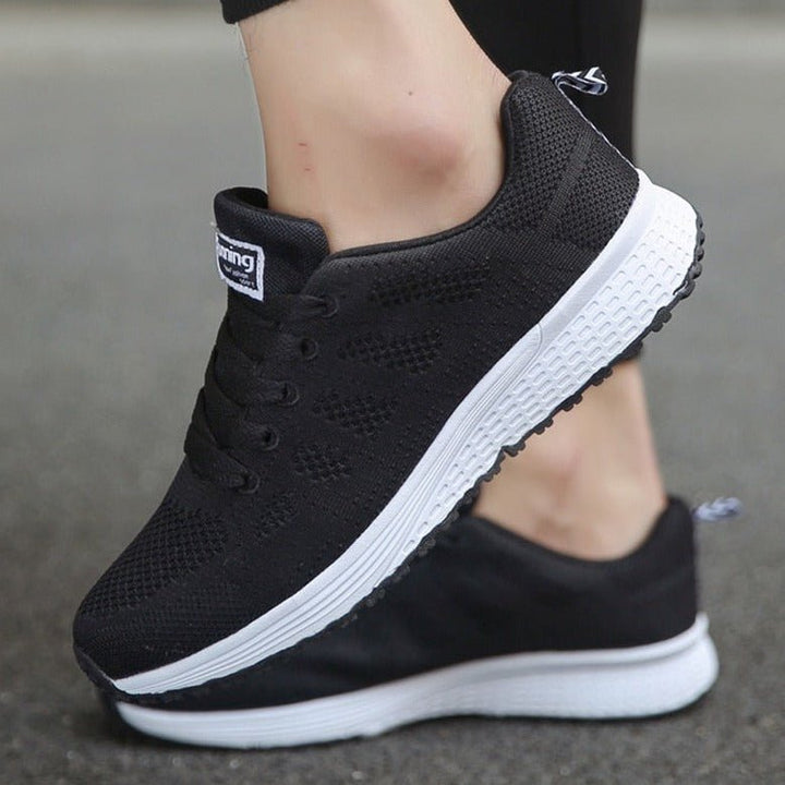 Leonie | Damen Orthopädische Schnürsenkel-Sneaker Atmungsaktives Strickobermaterial