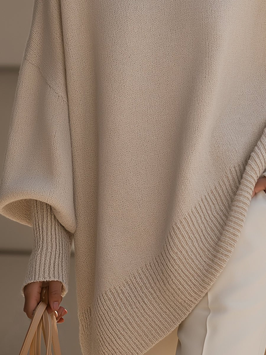 Charlotte | Damen Oversized Fledermausarm Strick Sweater