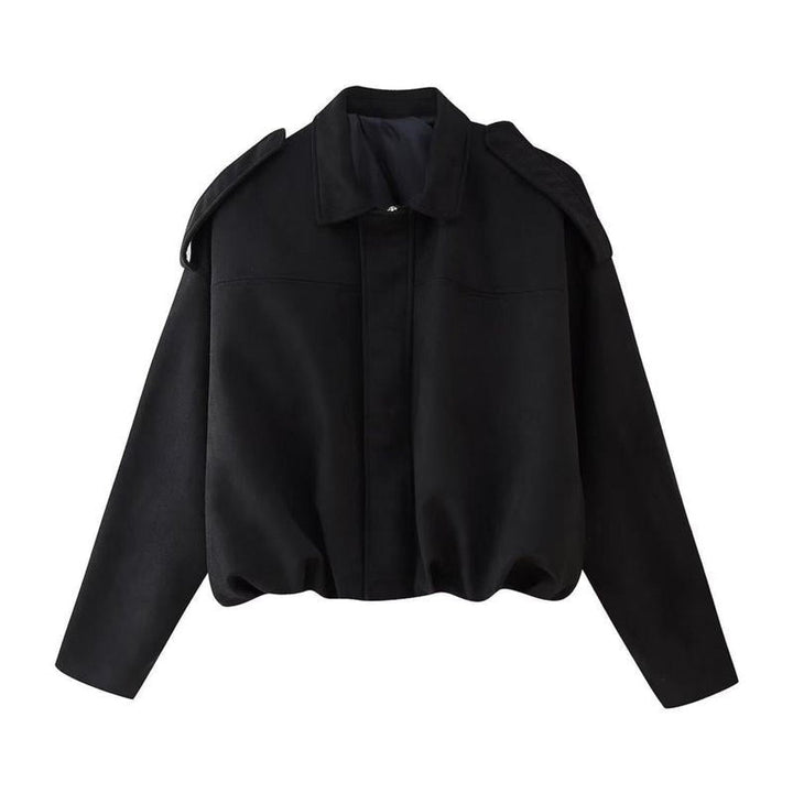Emilia | Damen Oversized Kurzgeschnittene Kunstwildleder Bomberjacke