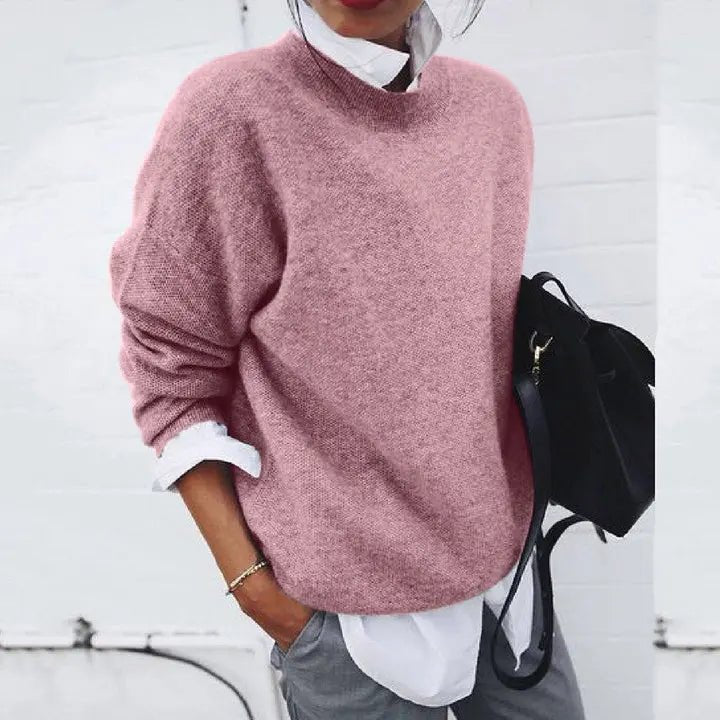 Annika | Damen Oversized Rundhals Kaschmir-Blend Pullover Sweater