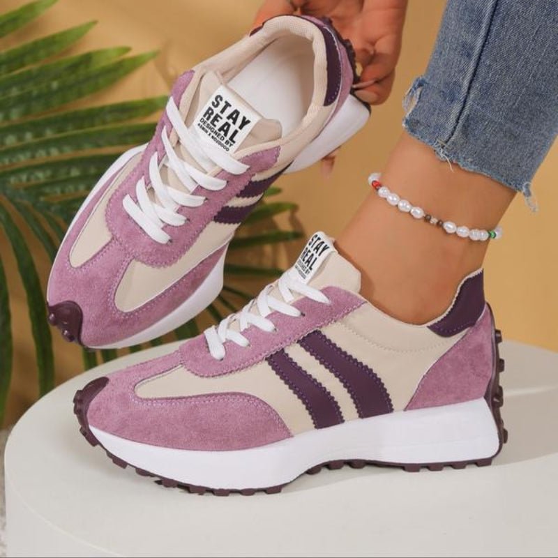 Annika | Damen Retro Platform Chunky Sneakers mit Schnürung