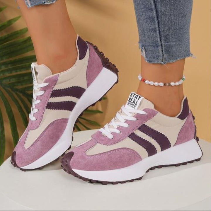 Annika | Damen Retro Platform Chunky Sneakers mit Schnürung
