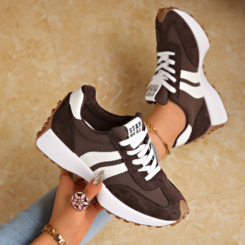 Annika | Damen Retro Platform Chunky Sneakers mit Schnürung