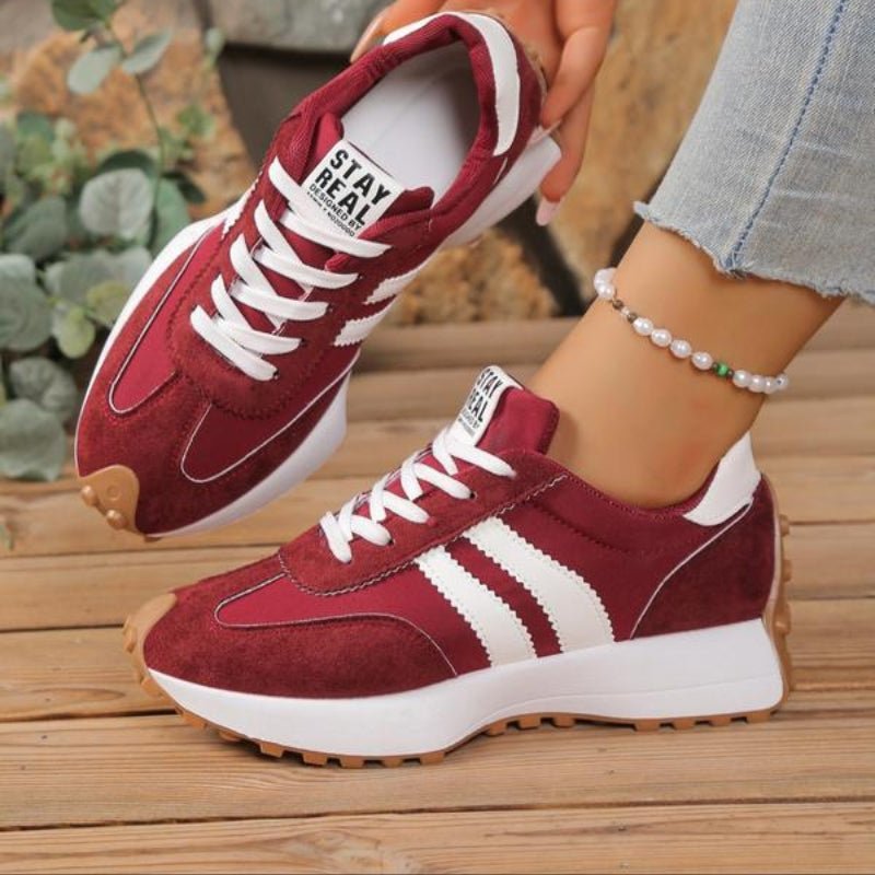 Annika | Damen Retro Platform Chunky Sneakers mit Schnürung