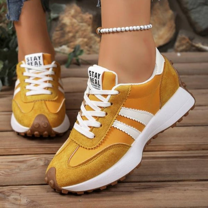 Annika | Damen Retro Platform Chunky Sneakers mit Schnürung
