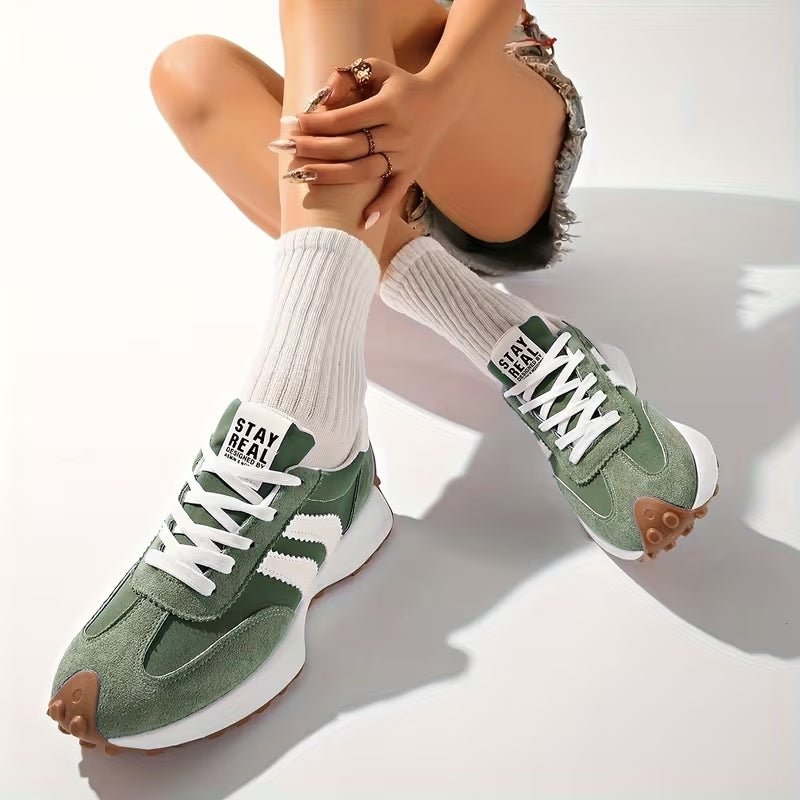 Annika | Damen Retro Platform Chunky Sneakers mit Schnürung