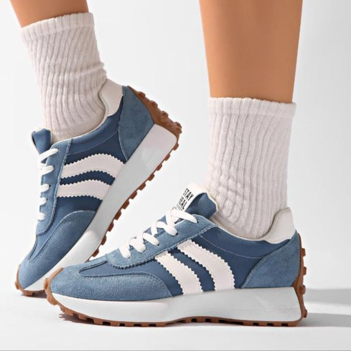 Annika | Damen Retro Platform Chunky Sneakers mit Schnürung