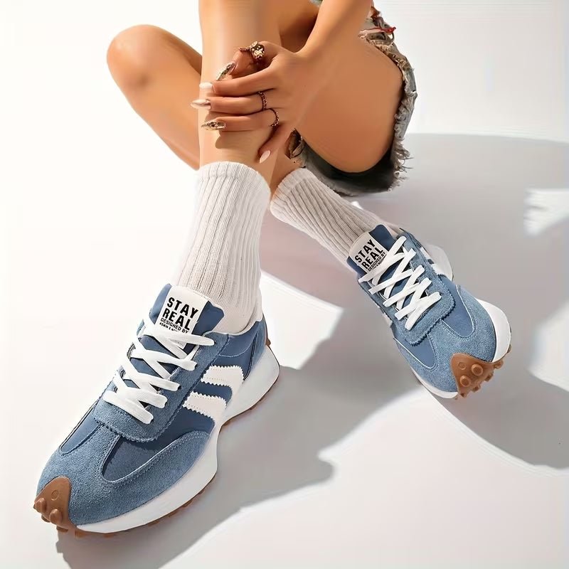 Annika | Damen Retro Platform Chunky Sneakers mit Schnürung