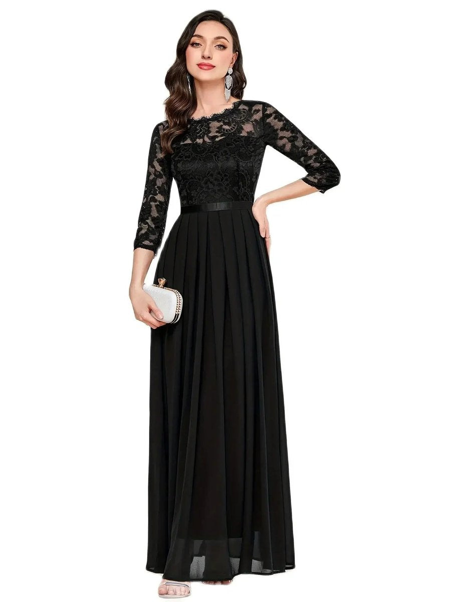 Katharina | Damen Spitzen Chiffon Abendkleid Elegant Formal Dress Maxi