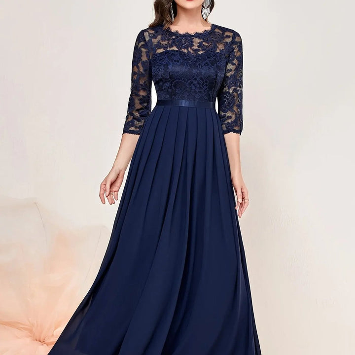 Katharina | Damen Spitzen Chiffon Abendkleid Elegant Formal Dress Maxi