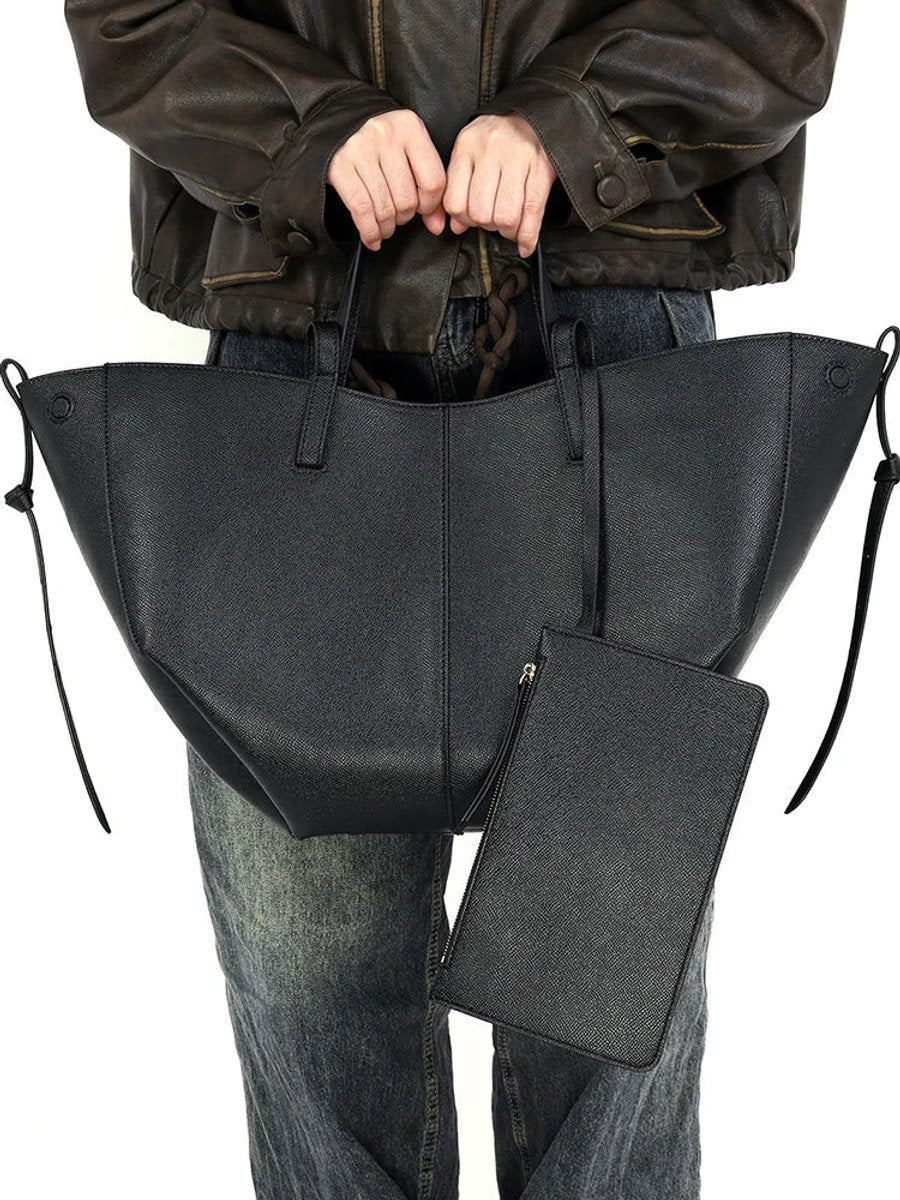 Marlene | Damen Vintage Kunstleder Tote Bag Große Schultertasche