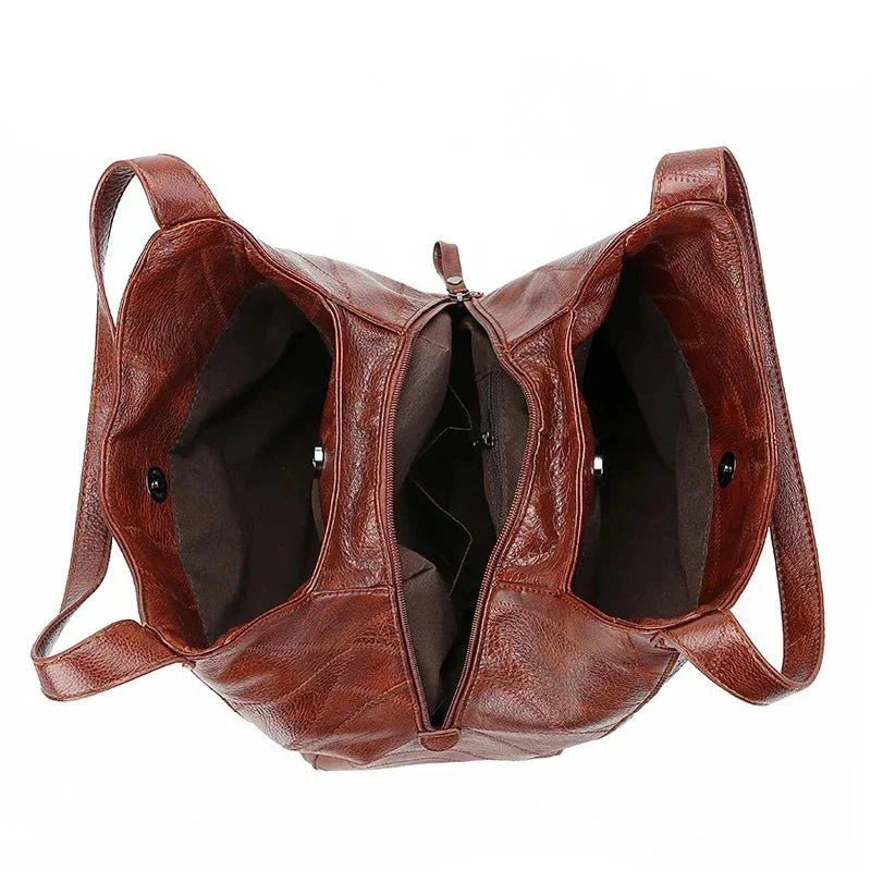 Lena | Damen Vintage Leder Schultertasche Hobo-Stil geräumig