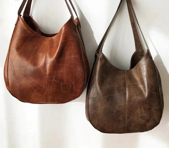 Lena | Damen Vintage Leder Schultertasche Hobo-Stil geräumig
