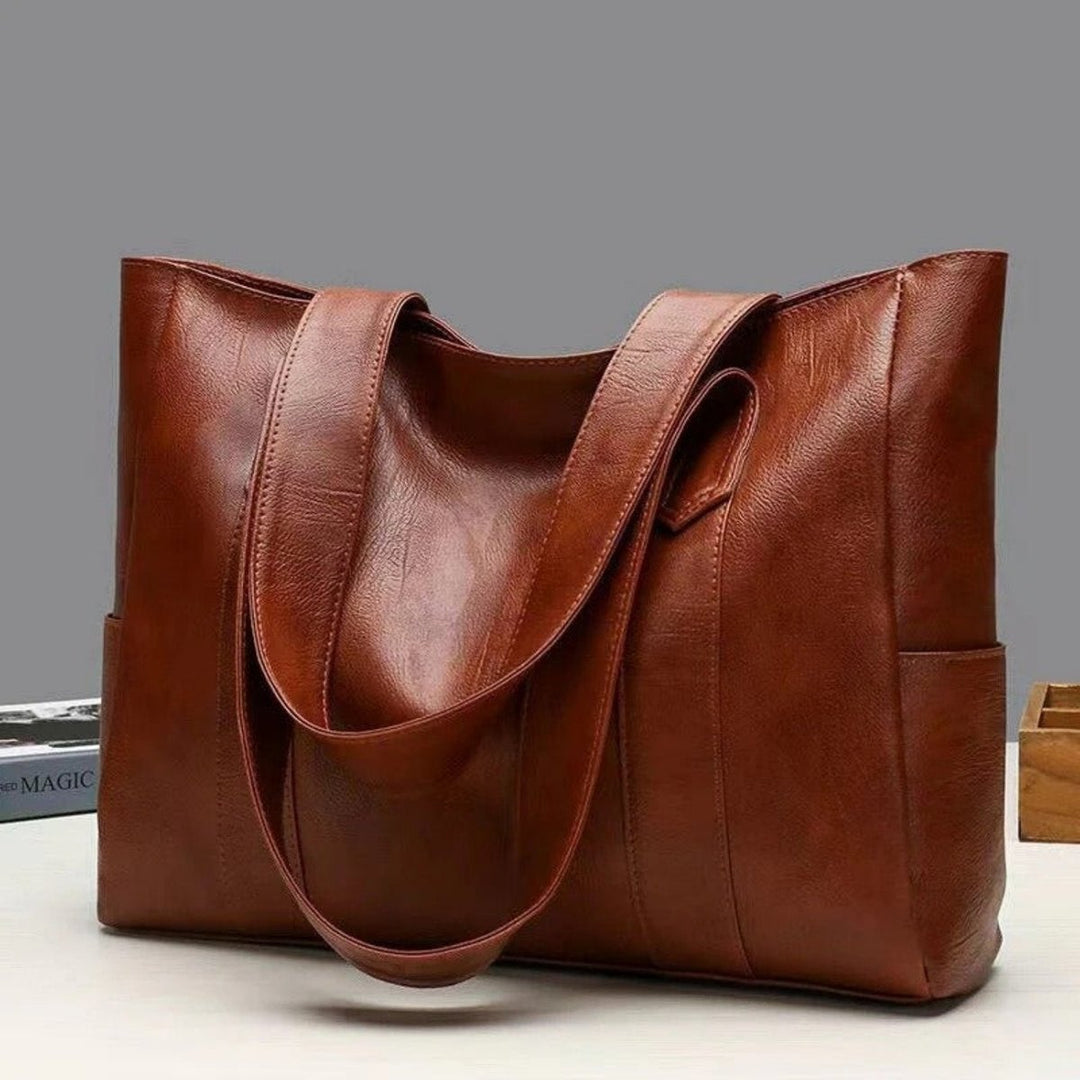 Elisabeth | Damen Vintage Leder Tote Bag Große Kapazität Klassische Schultertasche