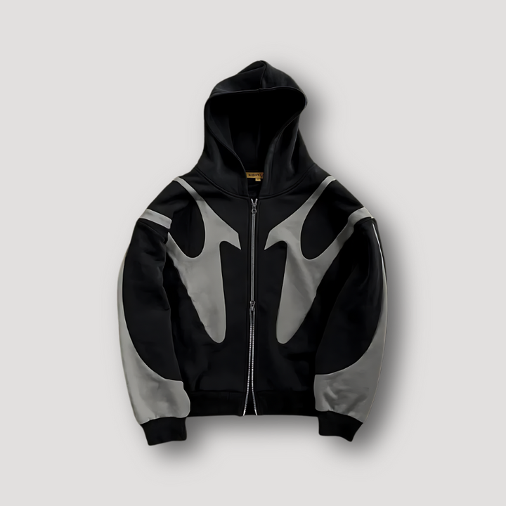 Peter | Herren Trendiger Hoodie mit Flammenmuster und Reißverschluss