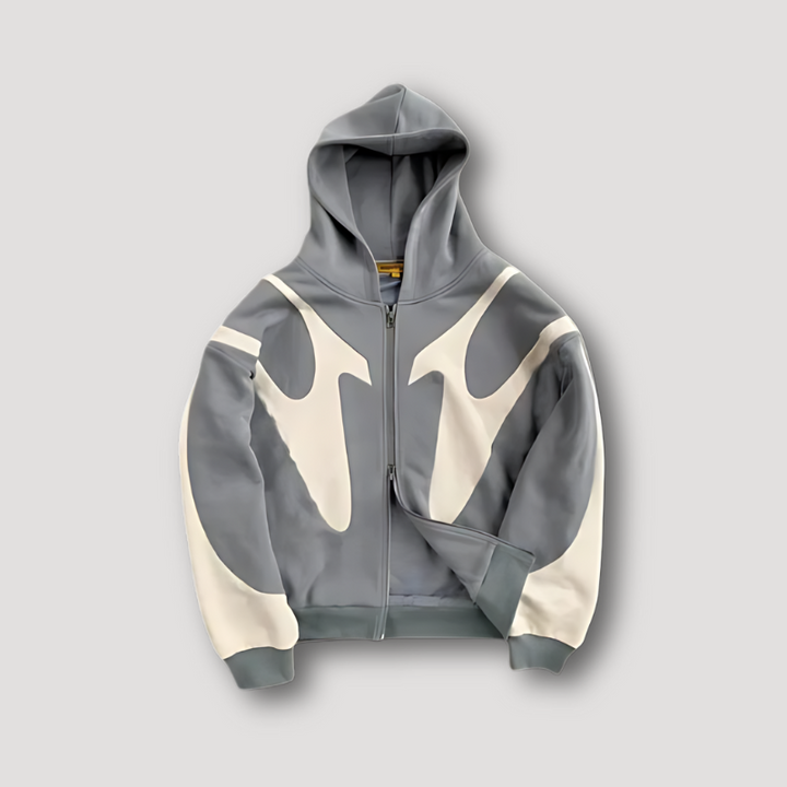Peter | Herren Trendiger Hoodie mit Flammenmuster und Reißverschluss