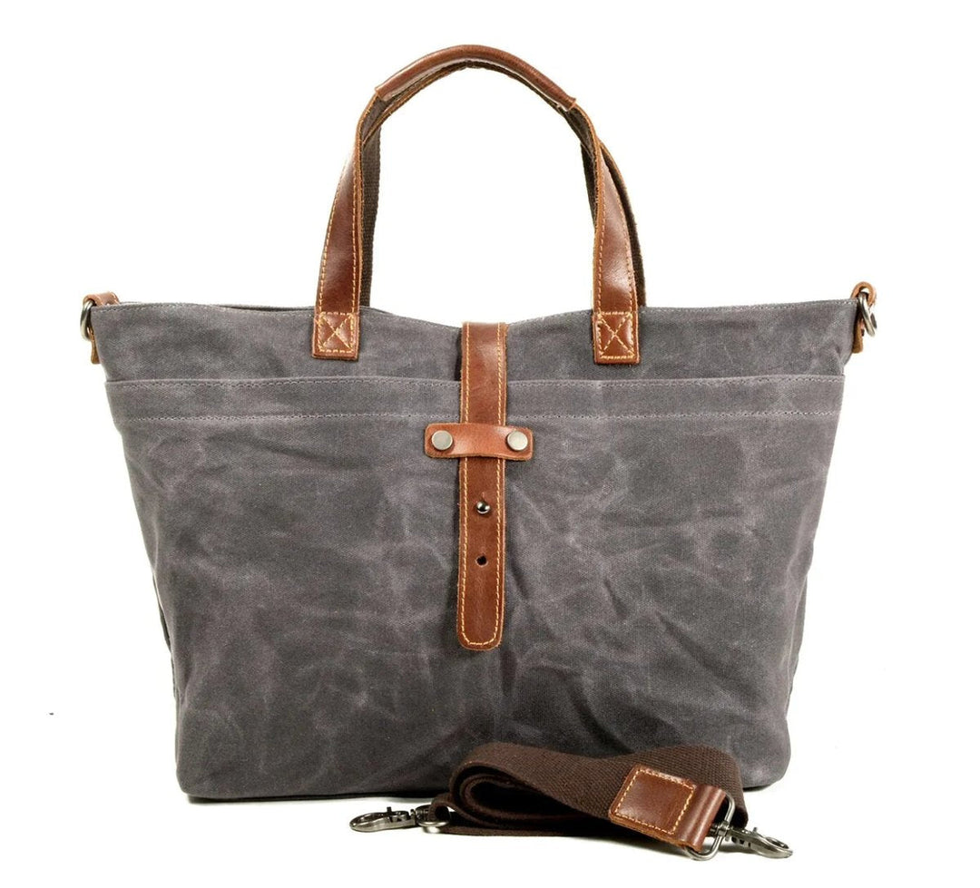 Moritz | Gewachste Canvas Tote Bag mit Lederdetails wasserfest robust