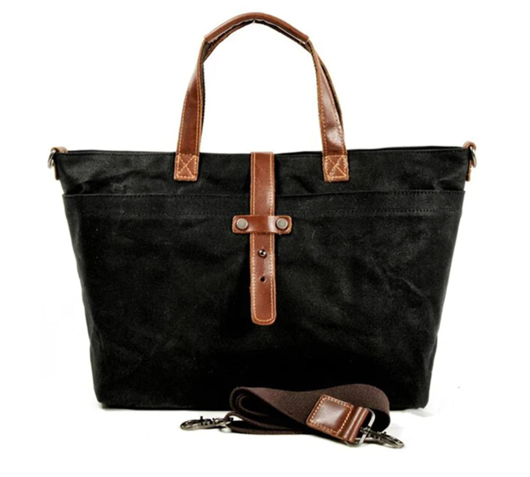 Moritz | Gewachste Canvas Tote Bag mit Lederdetails wasserfest robust