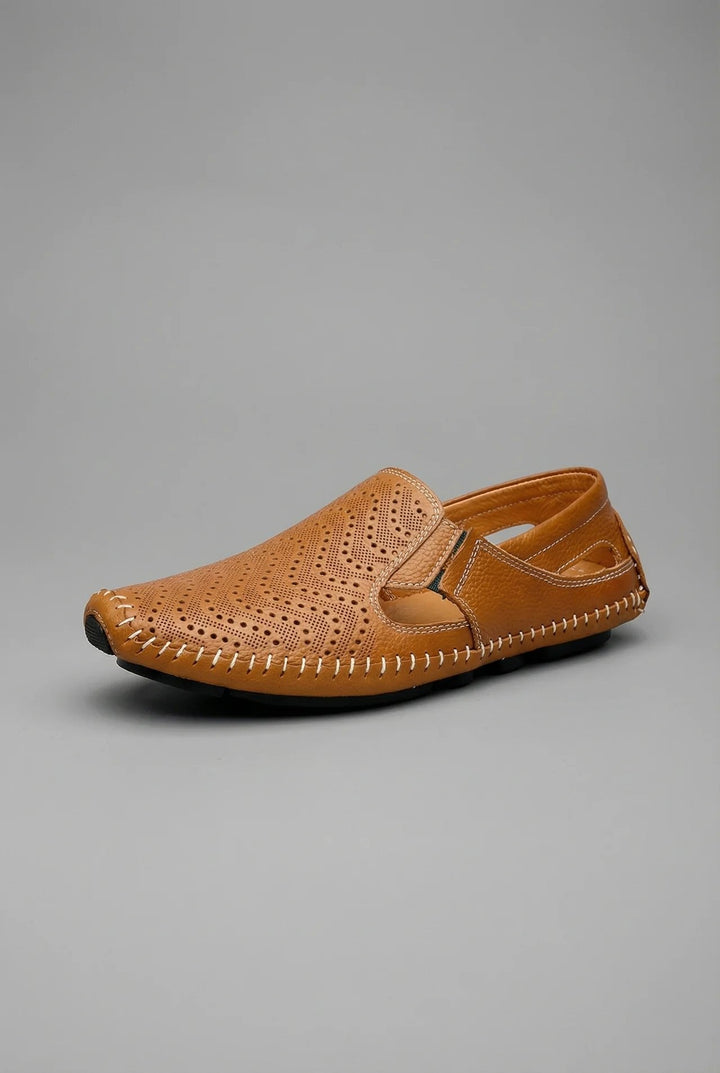 Sebastian | Herren atmungsaktive perforierte Slip-On Loafer mit Handnaht