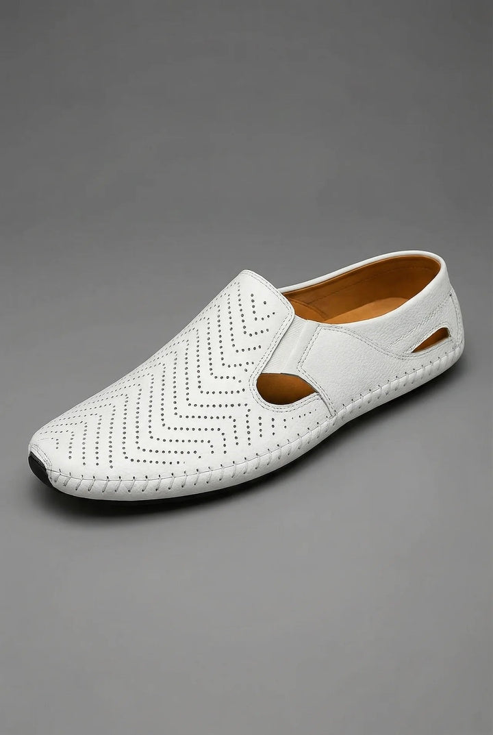 Sebastian | Herren atmungsaktive perforierte Slip-On Loafer mit Handnaht