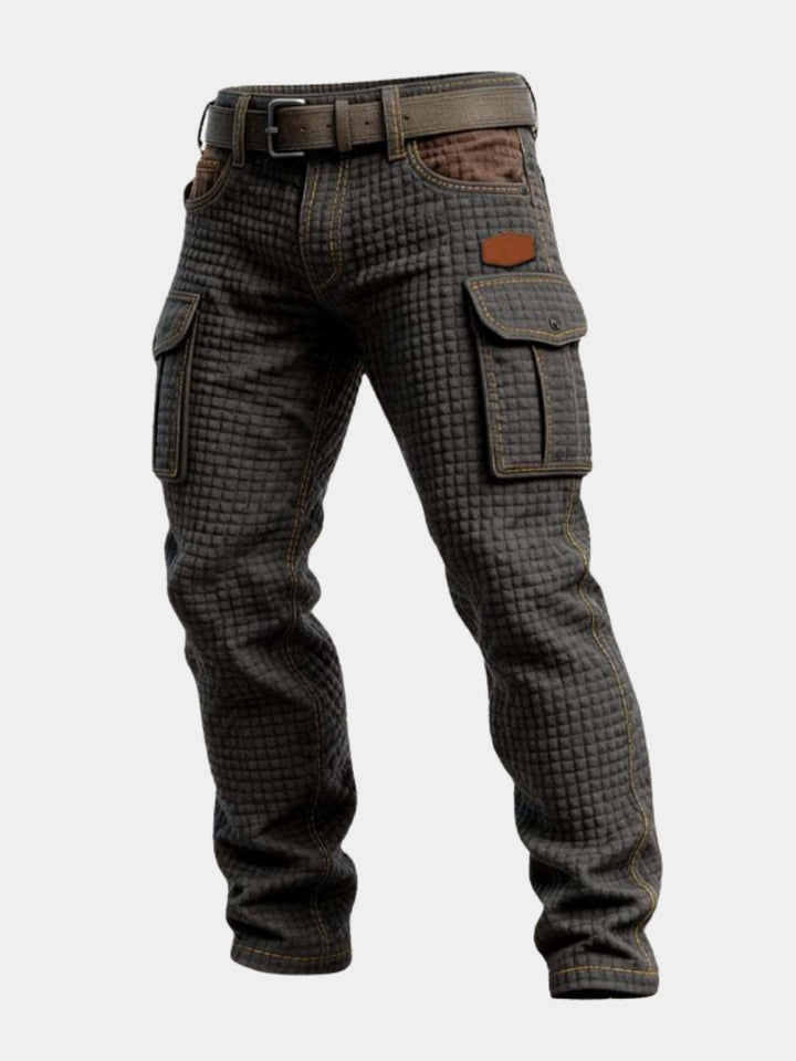 Alexander | Herren Cargo-Hose Slim Fit Strukturmuster Seitentaschen