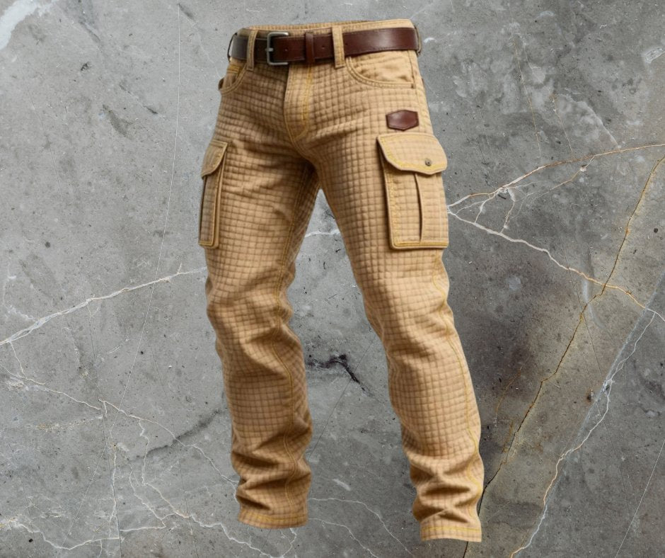 Alexander | Herren Cargo-Hose Slim Fit Strukturmuster Seitentaschen