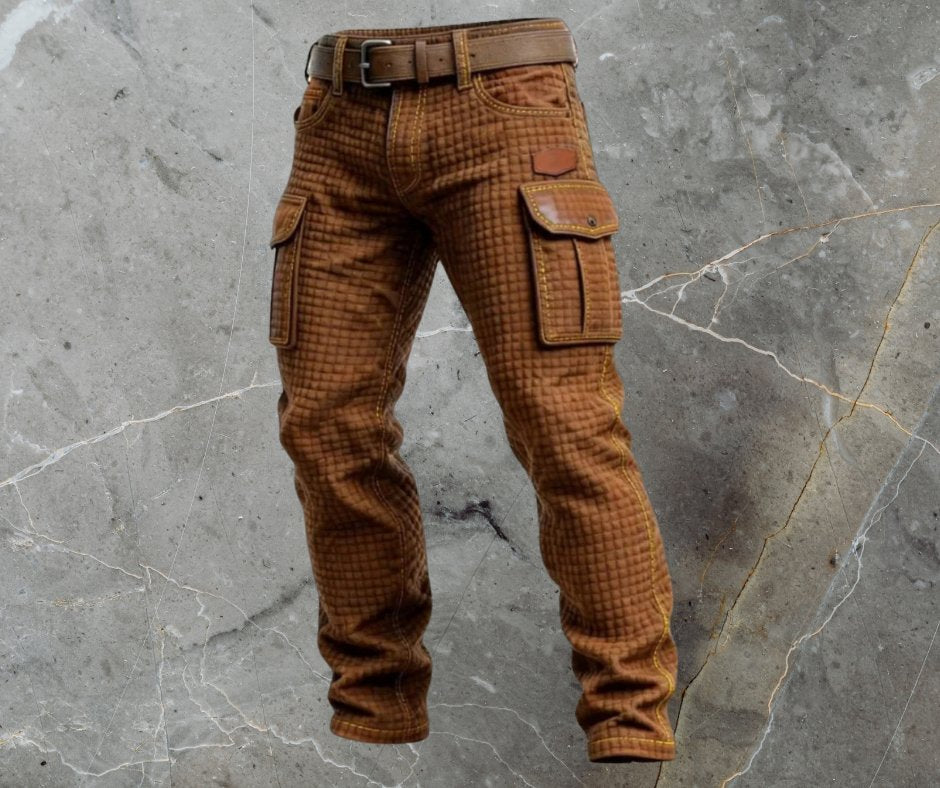Alexander | Herren Cargo-Hose Slim Fit Strukturmuster Seitentaschen