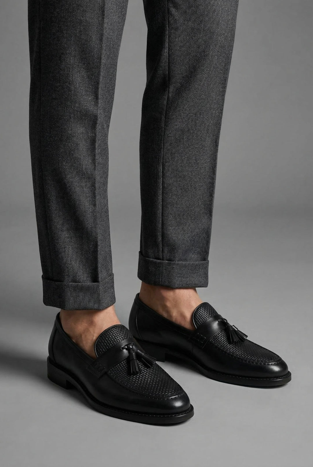 Dominik | Herren Geflochtene Quasten-Slipper Klassische Leder-Loafer