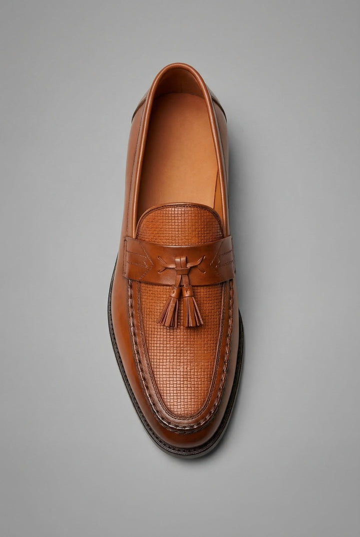 Dominik | Herren Geflochtene Quasten-Slipper Klassische Leder-Loafer