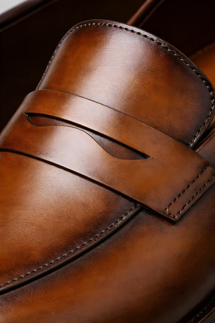 Lukas | Herren Klassische Penny-Loafer Slip-On Lackschuhe