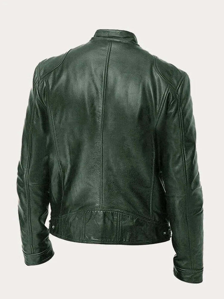 Stefan | Herren Klassische Slim-Fit Echtleder Bikerjacke