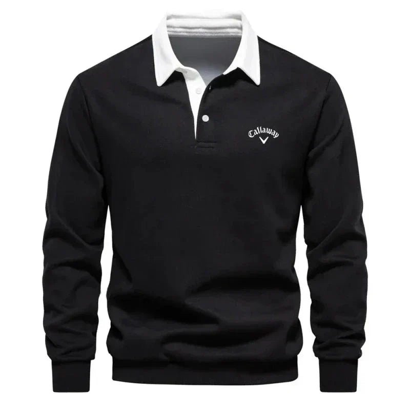 Sebastian | Herren Langarm-Polo Pullover Strick Kontrastkragen Tailored Fit