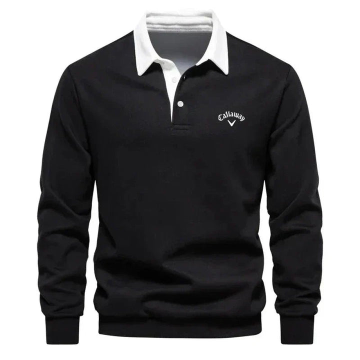 Sebastian | Herren Langarm-Polo Pullover Strick Kontrastkragen Tailored Fit