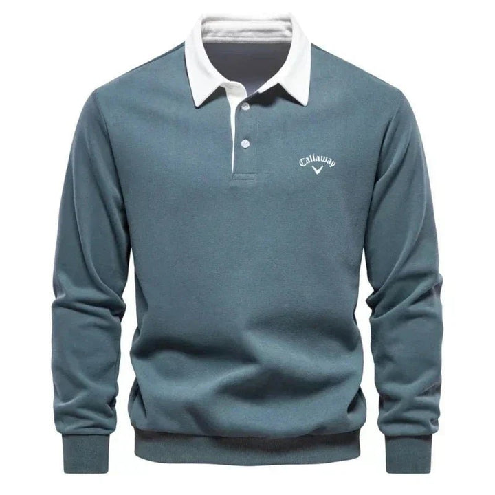 Sebastian | Herren Langarm-Polo Pullover Strick Kontrastkragen Tailored Fit