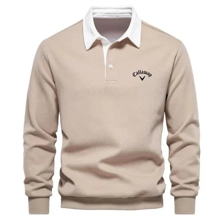 Sebastian | Herren Langarm-Polo Pullover Strick Kontrastkragen Tailored Fit
