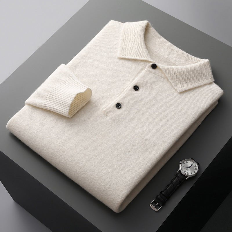 Florian | Herren Langarm-Poloshirt Weicher Strick Regular Fit Umlegekragen