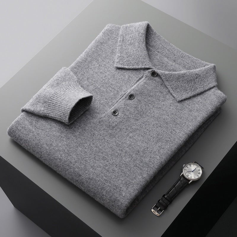 Florian | Herren Langarm-Poloshirt Weicher Strick Regular Fit Umlegekragen