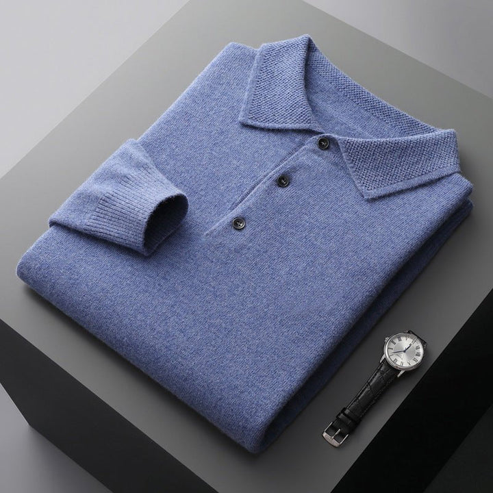 Florian | Herren Langarm-Poloshirt Weicher Strick Regular Fit Umlegekragen