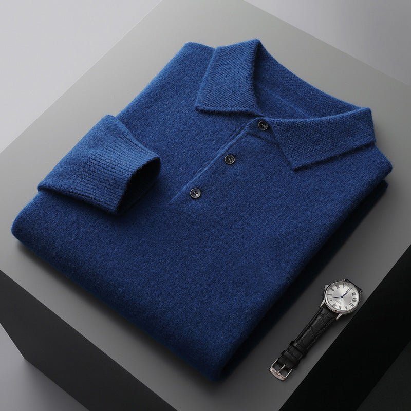 Florian | Herren Langarm-Poloshirt Weicher Strick Regular Fit Umlegekragen