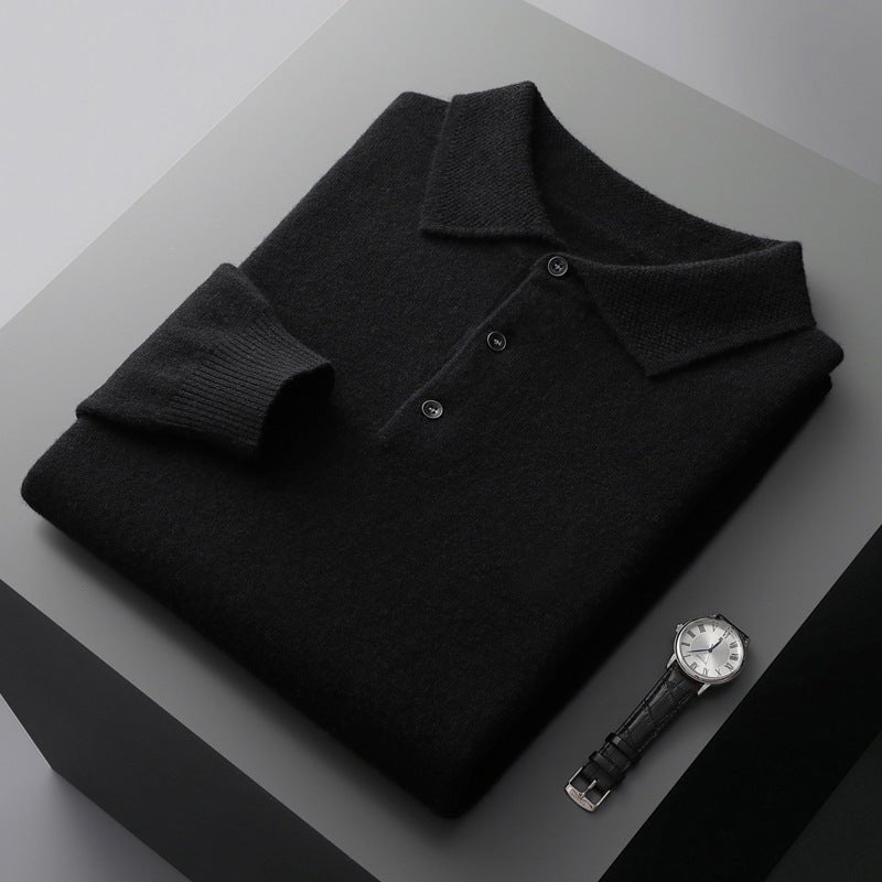 Florian | Herren Langarm-Poloshirt Weicher Strick Regular Fit Umlegekragen