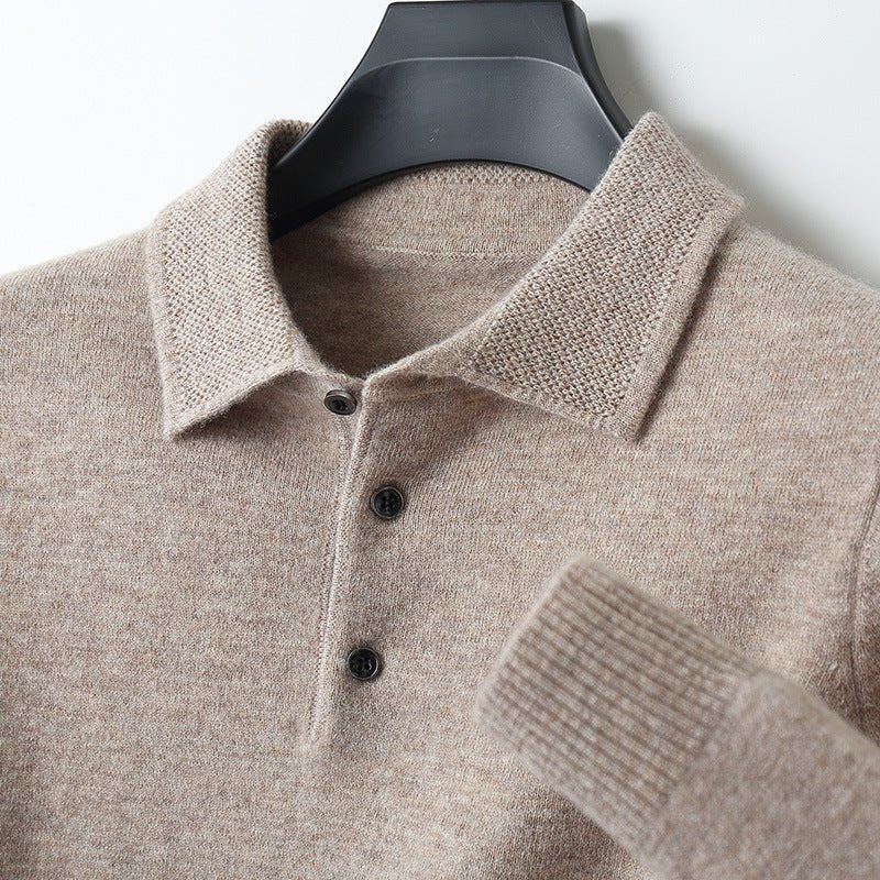 Florian | Herren Langarm-Poloshirt Weicher Strick Regular Fit Umlegekragen