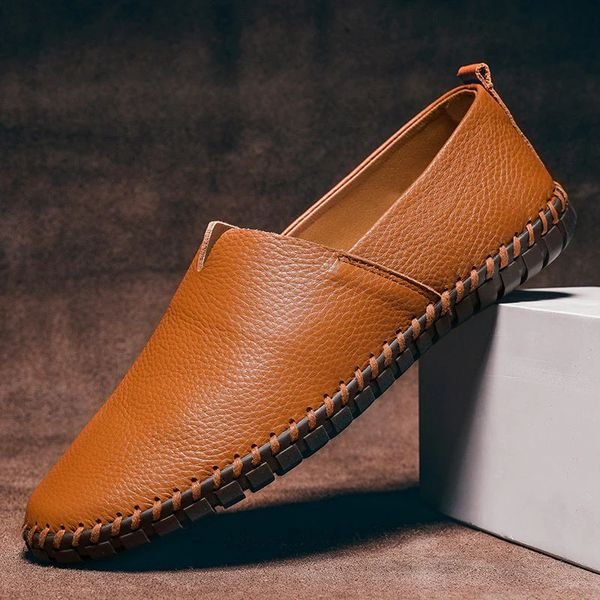 Julian | Herren Leder-Optik Slip-On Loafer mit Kontrastnaht