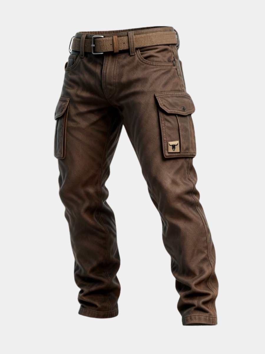 Felix | Herren Slim-Fit Tapered Cargohose Seitentaschen Bull-Patch