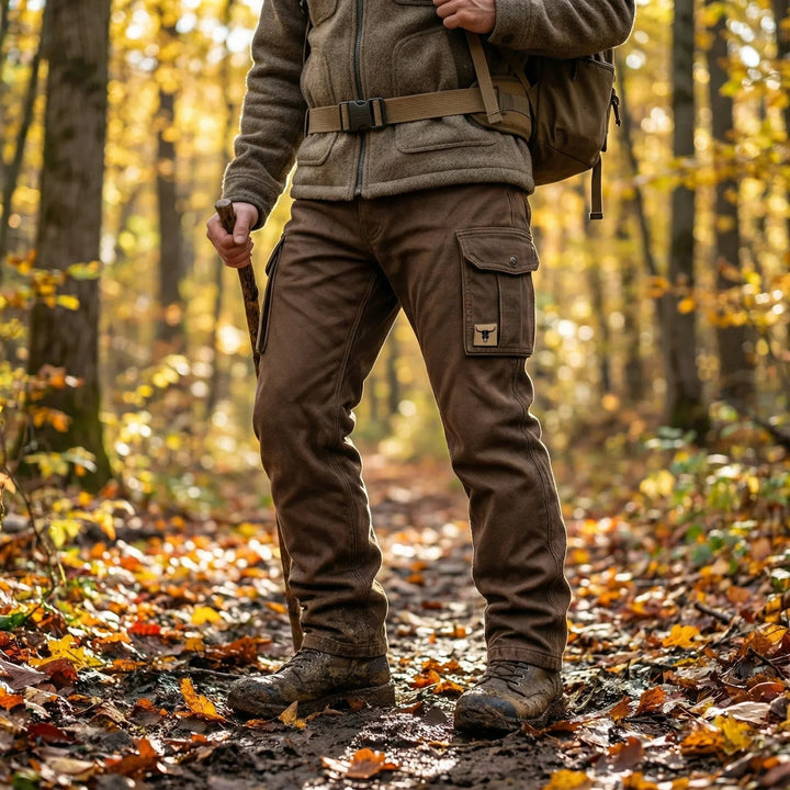 Felix | Herren Slim-Fit Tapered Cargohose Seitentaschen Bull-Patch