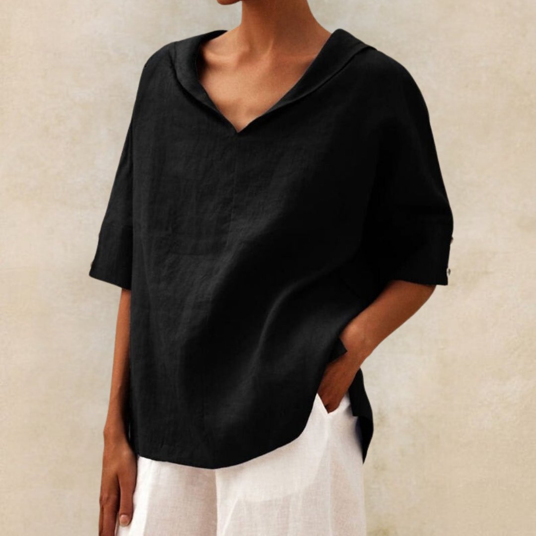 Daniela | Damen Frühling Locker Geschnittenes V-Neck Top