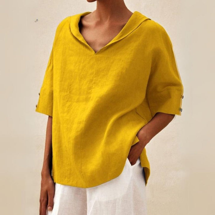 Daniela | Damen Frühling Locker Geschnittenes V-Neck Top