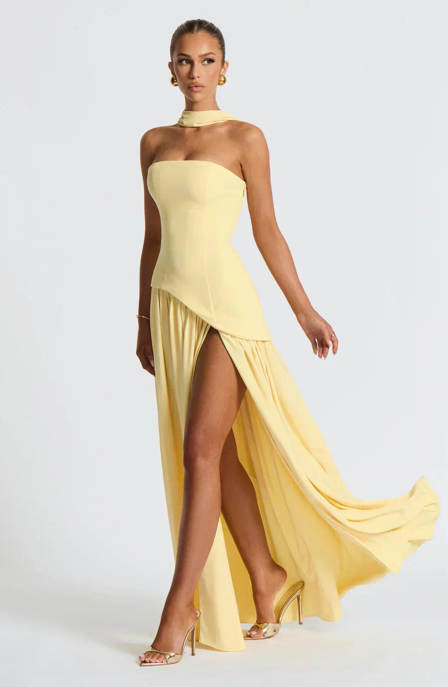 Johanna | Damen Asymmetrisches Maxi Kleid für Hochzeitsgäste